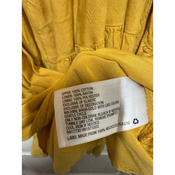 Wild Fable Mustard sundress Size small tank embordered front  fairy cottage - Picture 3 of 5